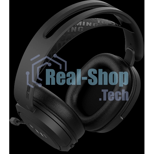 Гарнитура ASUS TUF Gaming H1 Wireless чёрный, беспроводная + проводная, USB/USB-C, до 15 ч, виртуальный 7.1, шумоподавление микрофона