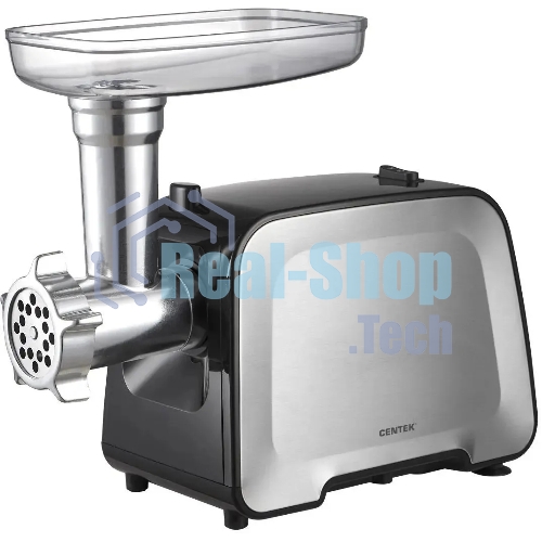 Мясорубка электрическая Centek CT-1604 Комбайн серый, 2200 Вт, 2.2 кг/мин, реверс, защита от перегрузки, насадки - 7
