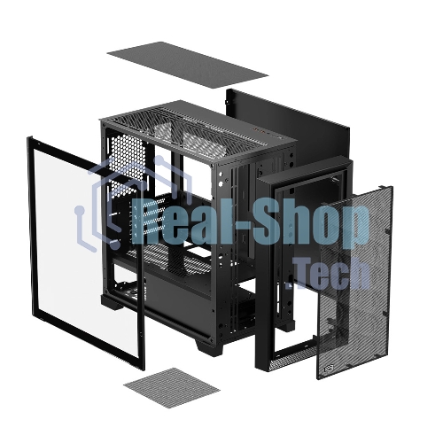 Компьютерный корпус без блока питания PCCooler C3D310 BK, Mesh Mid Tower, Black, TG, 0.6 SPCC, no fans mATX, mITX 165/350/200мм 3x2.5