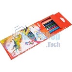 Карандаши цветные Deli EC00300 ColoRun, трехгранный профиль, тополь, 12 цветов, коробка с европодвесом