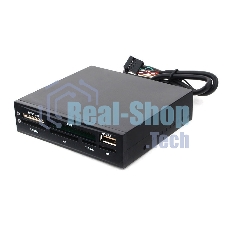 Кард-ридер Gembird FDI2-ALLIN1-02-B/черный/SD/T-Flash/Micro-SD/Micro-SDHC/Micro-SDXC/USB 2.0/метал