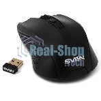Мышь беспроводная SVEN RX-400W черный, 1400 dpi, радиоканал, USB, кнопки - 4