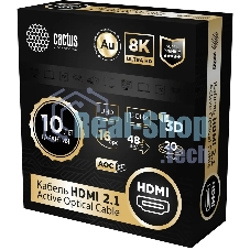 Кабель аудио-видео Cactus CS-HDMI-AOC-2.1-20 HDMI (m)/HDMI (m) 20м. позолоч.конт. черный