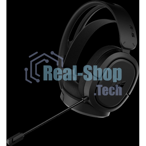 Гарнитура ASUS TUF Gaming H1 Wireless чёрный, беспроводная + проводная, USB/USB-C, до 15 ч, виртуальный 7.1, шумоподавление микрофона