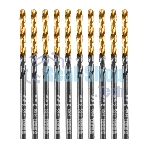 Сверло по металлу Denzel 3 мм, HSS-Tin, Golden Tip, 10 шт.