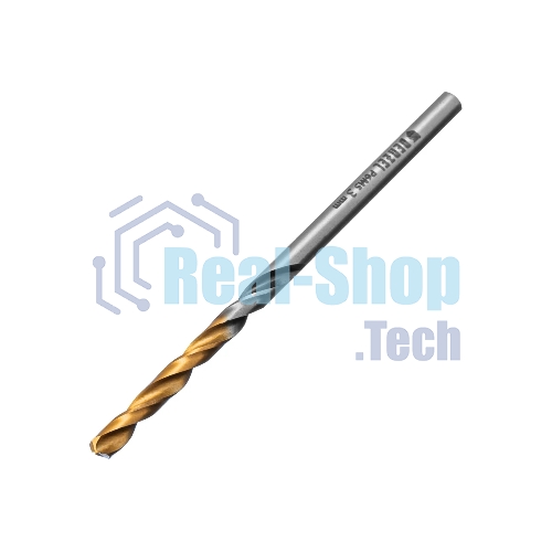 Сверло спиральное по металлу Denzel 3 x 61мм, Р6М5, Golden Tip, многогранная заточка, 2 шт.