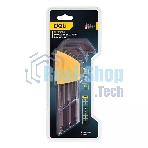 Ключ Deli Набор шестигранных ключей с шаром удлиненных Deli DL230709G 9 шт S2, размеры 1,5,2,2,5,3,4,5,6,8,10мм, пластиковый держатель