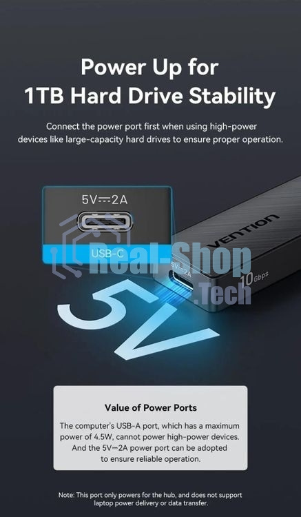 Концентратор Vention CHSBB, USB, USB Type-C/USB, USB