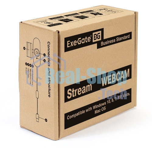 Веб-камера ExeGate Stream C940 2K 2560x1440, 30 кадр/с, USB Type-A, микрофон (шумоподавление), универсальное крепление