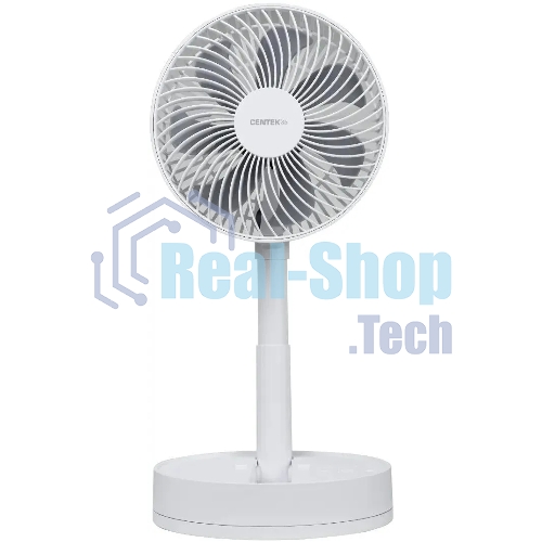 Вентилятор Centek CT-5042 белый, настольный, 12 Вт, 4 скорости, 19 см
