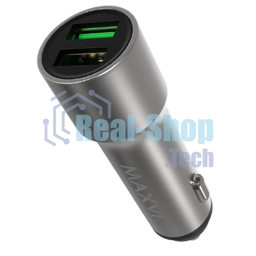 Автомобильное зарядное устройство Maxvi CCM-M242 metallic silver 2.4A 2xUSB