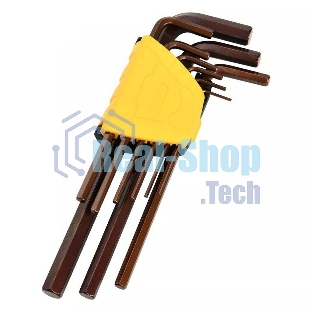 Ключ Deli Набор шестигранных ключей удлиненных Deli DL230708G 9шт S2, размеры 1,5,2,2,5,3,4,5,6,8,10мм, пластиковый держатель