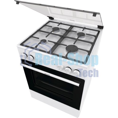 Плита комбинированная Gorenje GK6A20WF белый, конфорок 4 газовых, духовка 65 л, 60 см x 85 см x 60 см