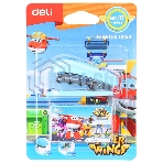 Степлер настольный Deli E0249 Super Wings 24/6 26/6 (12 листов), ассорти, 40 скоб, металл/пластик блистер