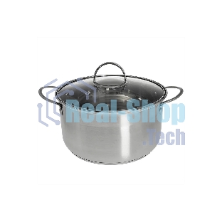 Кастрюля WEBBER BE-349/2 4,8 л, 22 см, из нержавеющей стали со стеклянной крышкой