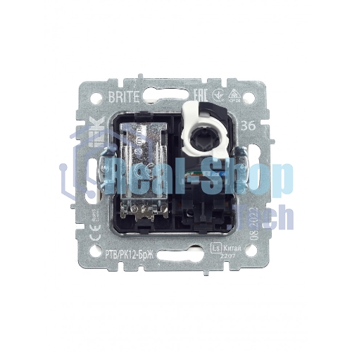 Розетка телевизионная двойная TV+RJ45 IEK BRITE РТВ/РК12-БрЖ кат.5E жемчуг