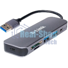 USB-концентратор D-Link DUB-1325/A1A, USB 3.0, USB 3.0/USB Type-C, SD/microSD, адаптер/USB