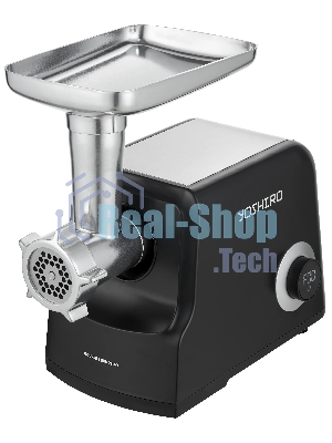 Мясорубка электрическая YOSHIRO YMG-P2210 черный, 2200 Вт, 2.5 кг/мин, реверс, защита от перегрузки, металлический лоток, насадки - 5
