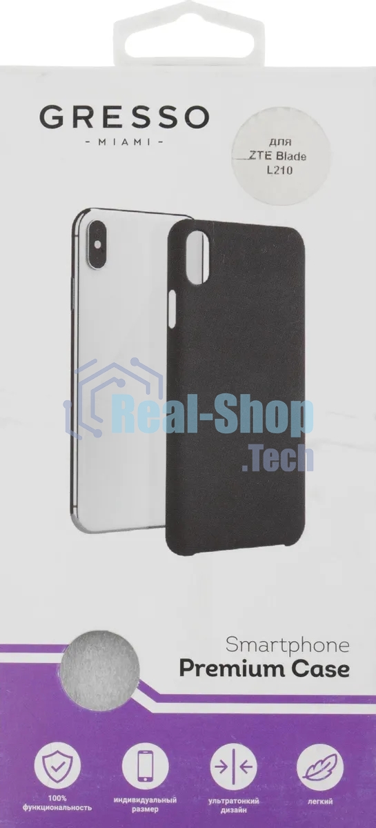 Чехол (клип-кейс) Gresso Meridian, для ZTE Blade L210, черный gr17mrn1008