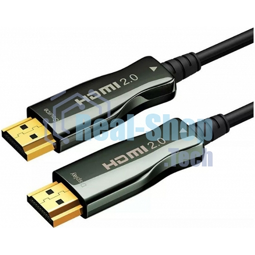 Кабель HDMI AOC-HM-HM-30M Wize, оптический, 30 м, 4K/60HZ, v.2.0, ARC, 19M/19M, черный, коробка