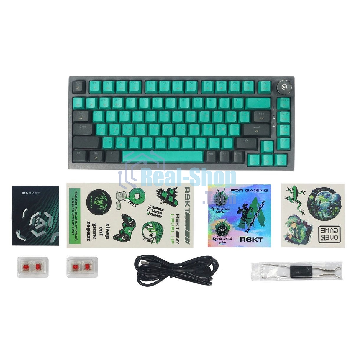 Клавиатура Raskat KM006 проводная, USB Type-A, чёрный/серый