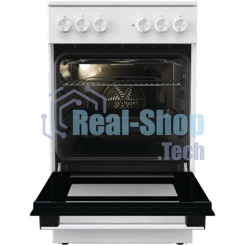 Плита электрическая Gorenje GEC5A41WG белый, конфорок 4 электрических, духовка 62 л, 50 см x 85 см x 59.4 см