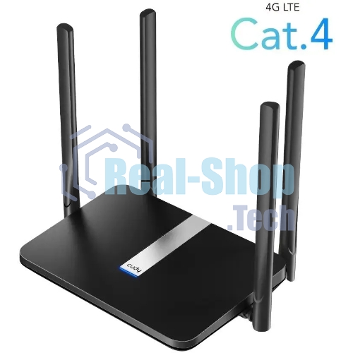 Роутер беспроводной Cudy LT500 AC1200 10/100BASE-TX/4G cat.4 черный