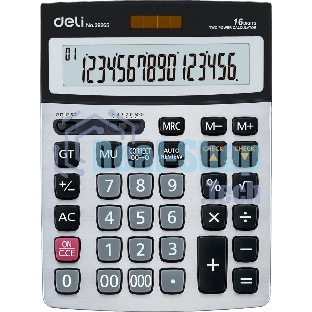 Калькулятор бухгалтерский Deli E39265 серый 16-разр.
