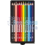 Карандаши цветные Deli EC00200 Color Emotion, трехгранный профиль, липа, 12 цветов, коробка с европодвесом (12шт)