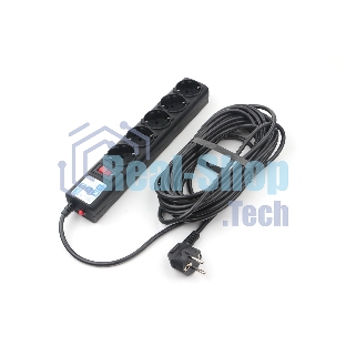 Сетевой фильтр Powercube SPG5-10M 10 м, 5 розеток, черный, коробка