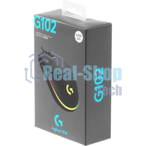 Мышь проводная Logitech G102 LIGHTSYNC черный, 8000 dpi, USB, кнопки - 6