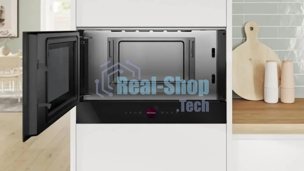 Встраиваемая микроволновая печь Bosch BFL9221B1 черный, 21 л, 900 Вт, переключатели - сенсор, поворотный механизм