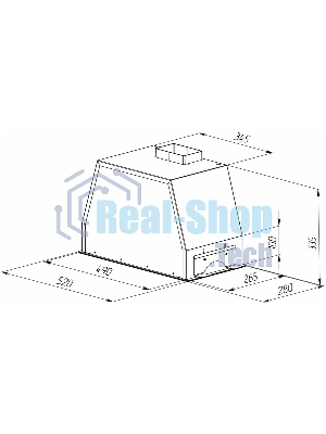 Вытяжка встраиваемая Zigmund & Shtain K 014.5 X бежевый, 52 см, 1100 куб. м/ч, 62 дБ