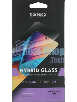 Защитное стекло для экрана BoraSCO Hybrid Glass для ZTE Blade A31 Plus антиблик, 71 х 153 мм, 2.5D, прозрачный