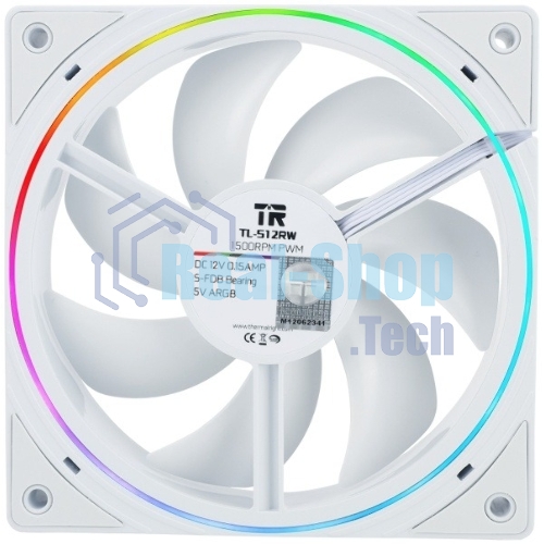 Кулер для корпуса Thermalright TL-S12RW Reverse (120x120x25mm, 4-pin PWM, ARGB, 47.6CFM, 23.2dBA, 1500RPM, White)