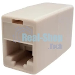 Адаптер Suprlan 10-0337-1, проходн. Keystone RJ45 кат.5E UTP, бежевый