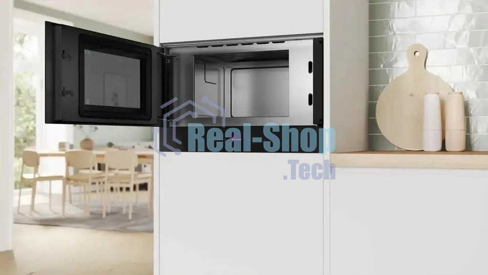 Встраиваемая микроволновая печь Bosch BFL9221B1 черный, 21 л, 900 Вт, переключатели - сенсор, поворотный механизм