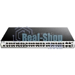 Kоммутатор D-Link DGS-1510-52XMP/A2A PROJ Управляемый L2+ стекируемый с 48 портами 10/100/1000Base-T и 4 портами 10Gbase-X SFP+ (48 портов PoE 802.3af/at, PoE-бюджет 370 Вт; 740 Вт с DPS-700)