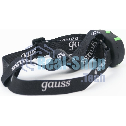 Фонарь налобный Gauss GFL307 черный 3Вт лам.:светодиодный AAAx3