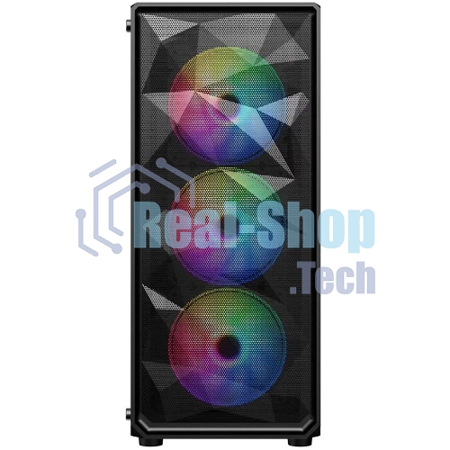 Компьютерный корпус 1STPLAYER FD3 Black, ATX, 4x120мм LED fans inc.