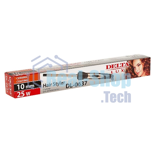 Щипцы для завивки волос DELTA LUX DL-0637 черный/золотой, 10 мм, 180 °C, 1 режим