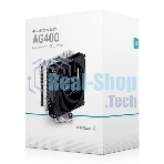 Кулер для процессора DEEPCOOL AG400 черный, 120 мм, алюминий/медь, 2000 об/мин, 31.6 дБ, 4 pin, 220 Вт, 150 мм