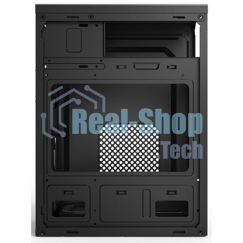 Компьютерный корпус CBR PCC-MATX-MX08-WPSU mATX Minitower MX08, без БП, 2*USB 2.0, HD Audio+Mic, черный