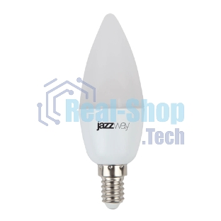 Лампа светодиодная JazzWay PLED-SP C37 7Вт свеча 3000К теплый белый E14 530лм 230В