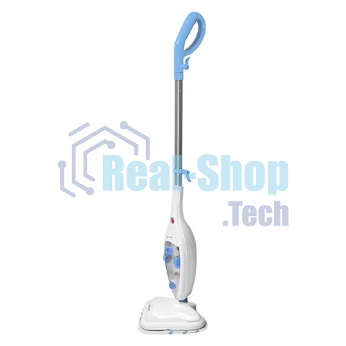 Паровая швабра Blackton Bt SM1114 White-blue, Мощность 1300 Вт, 2 в 1. Вертикальная и компактная, Резервуар для воды 300 мл, Время неприрывной работы до 20 минут, Быстрая и эффективная очистка всех типов полового покрытия: паркет, линолеум, плитка, Уничтожение до 99,9% бактерий и микробов, Поворотная щетка, 12 насадок в комплекте, Вертикальная парковка, Быстрый нагрева 20 секунд