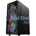 Компьютерный корпус 1STPLAYER FD3 Black, ATX, 4x120мм LED fans inc.
