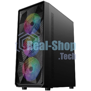 Компьютерный корпус 1STPLAYER FD3 Black, ATX, 4x120мм LED fans inc.