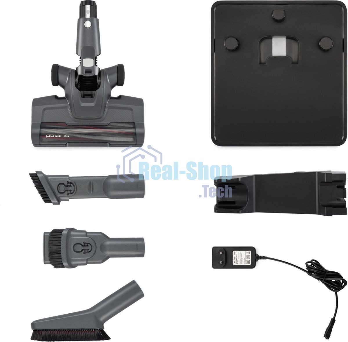 Пылесос вертикальный Polaris IQ Home PVCS 4070 графит/серый, питание от аккумулятора, 200 Вт, уборка сухая/влажная, пылесборник 0.3 л