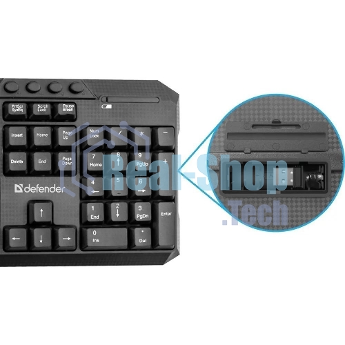 Комплект клавиатура+мышь Defender Jakarta C-805 беспроводной, USB, 1600 DPI, чёрный