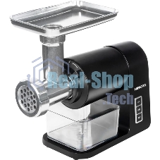 Мясорубка электрическая Hiberg MG 990 B черный, 2000 Вт, 2.0 кг/мин, реверс, защита от перегрузки, насадки - 6